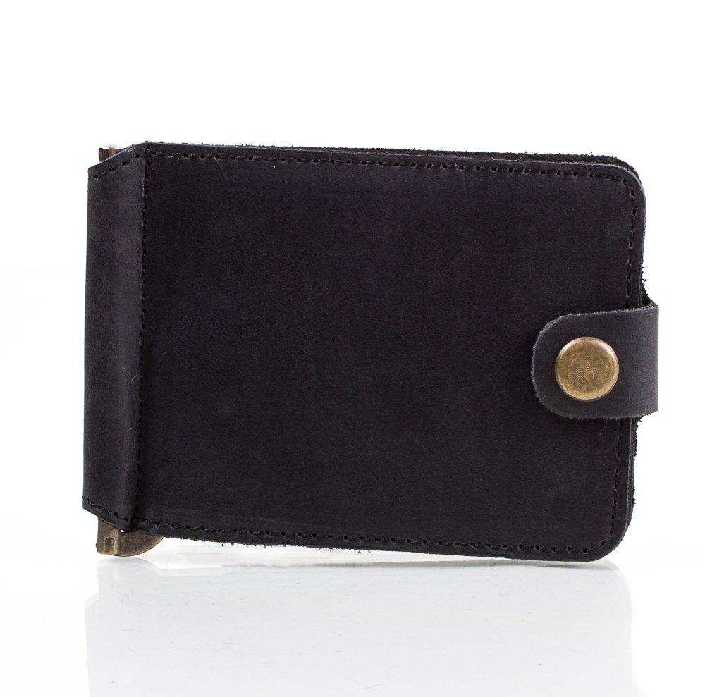 

Кожаный зажим для купюр мужской DNK Leather 10,5х7,5х0,5 см Черный