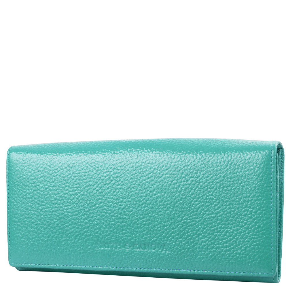

Кожаный кошелек женский Smith&Canova 20х10х2 см Бирюзовый