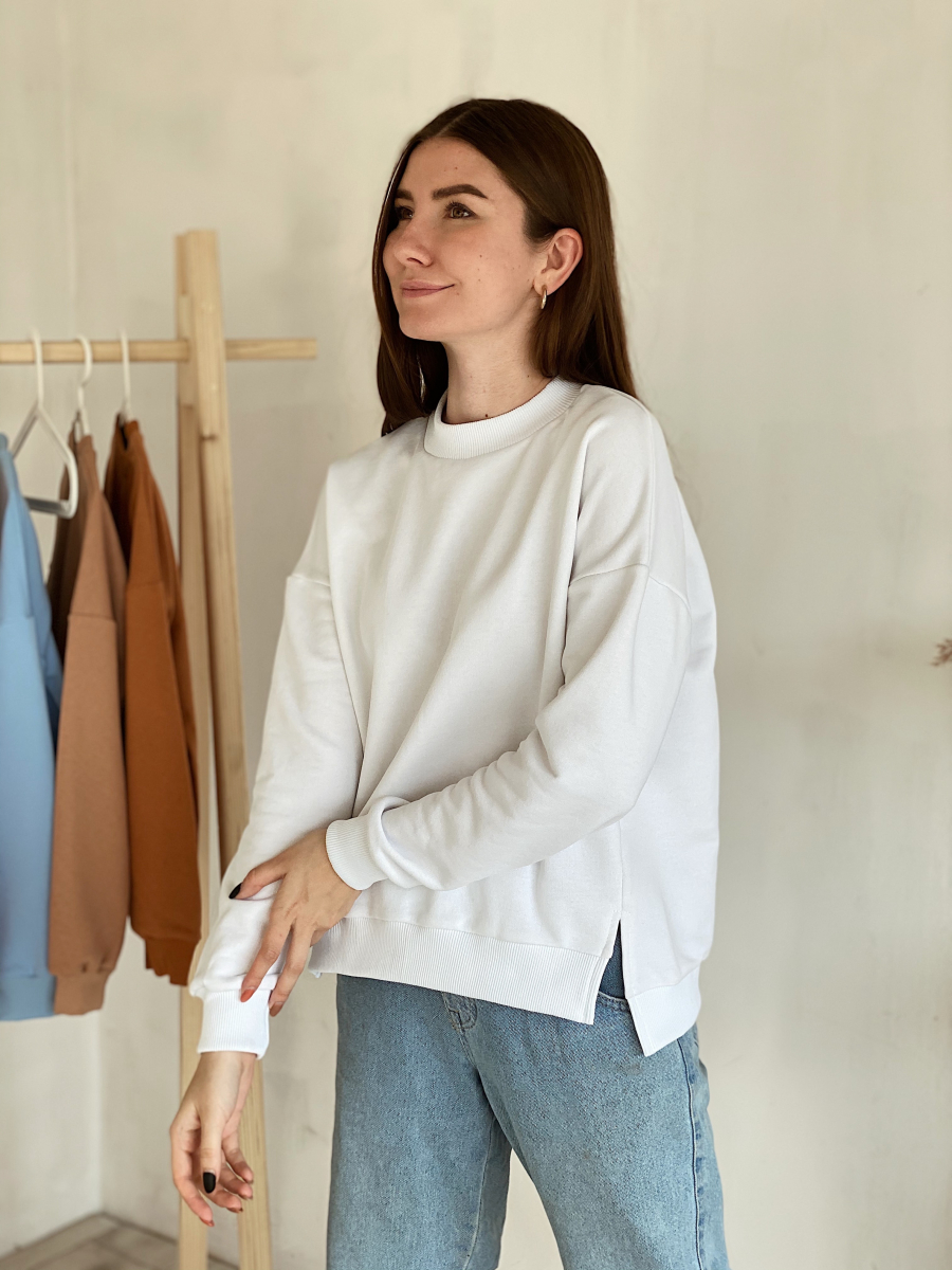 

Свитшот ROMASHKA на манжетах универсальный ROMASHKA Белый One Size 1409