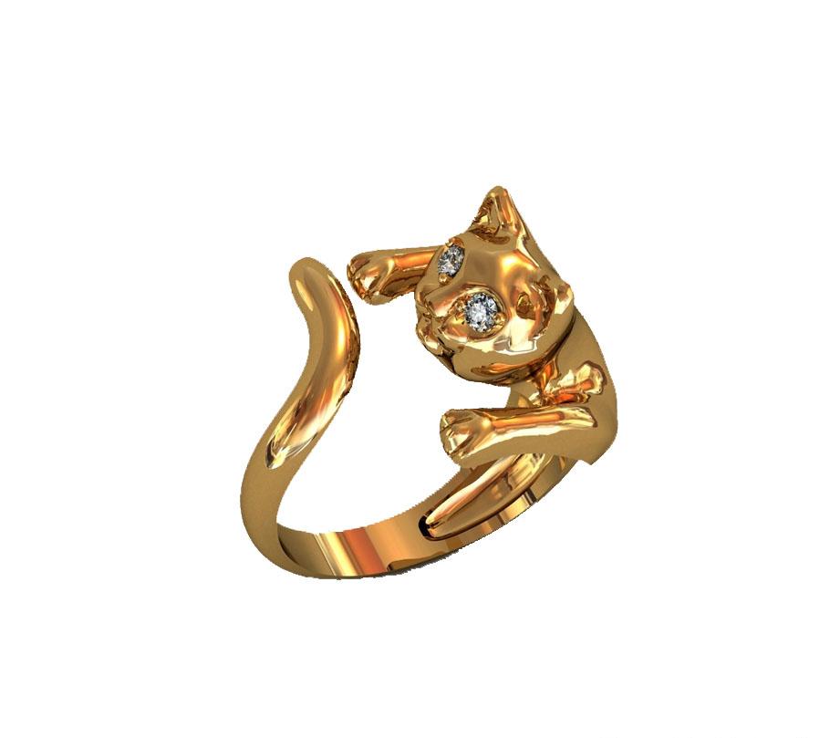 

Кольцо в виде кошки Maxi Silver 4532 ZL, размер 21