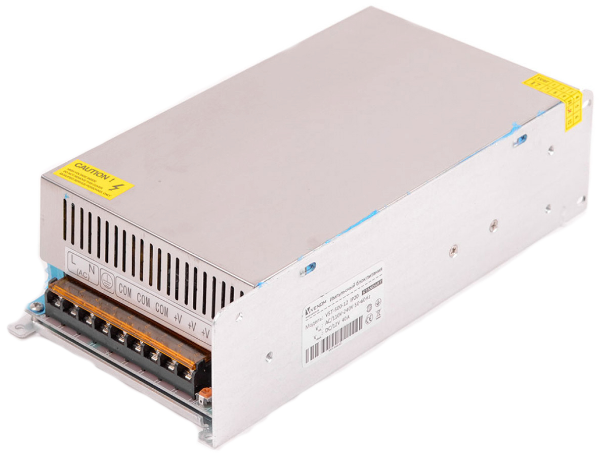 

Блок питания Venom 12В 500Вт Standart IP20 (VST-500-12)