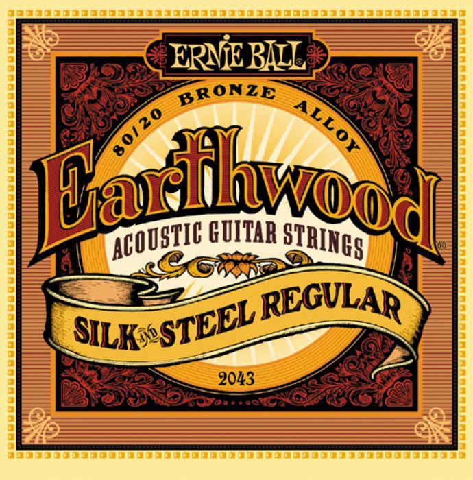 

Струны для акустической гитары Ernie Ball 2043 Earthwood Silk And Steel Regular 13/56
