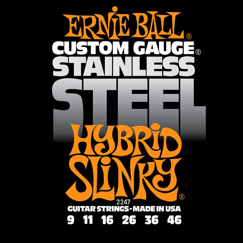 

Струны для электрогитары Ernie Ball 2247 Stainless Steel Hybrid Slinky 9/46