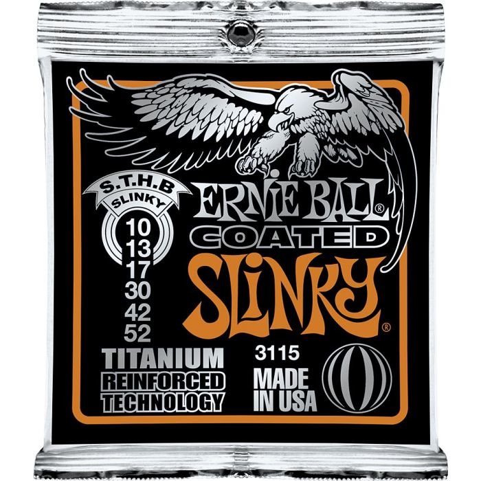 

Струны для электрогитары Ernie Ball 3115 Coated Titanium RPS STHB Slinky 10/52