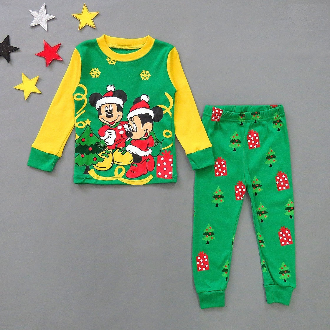 

Пижама Minnie&Mickey Mouse H.Kong baby для мальчика 110 см Зеленая с желтым 16978