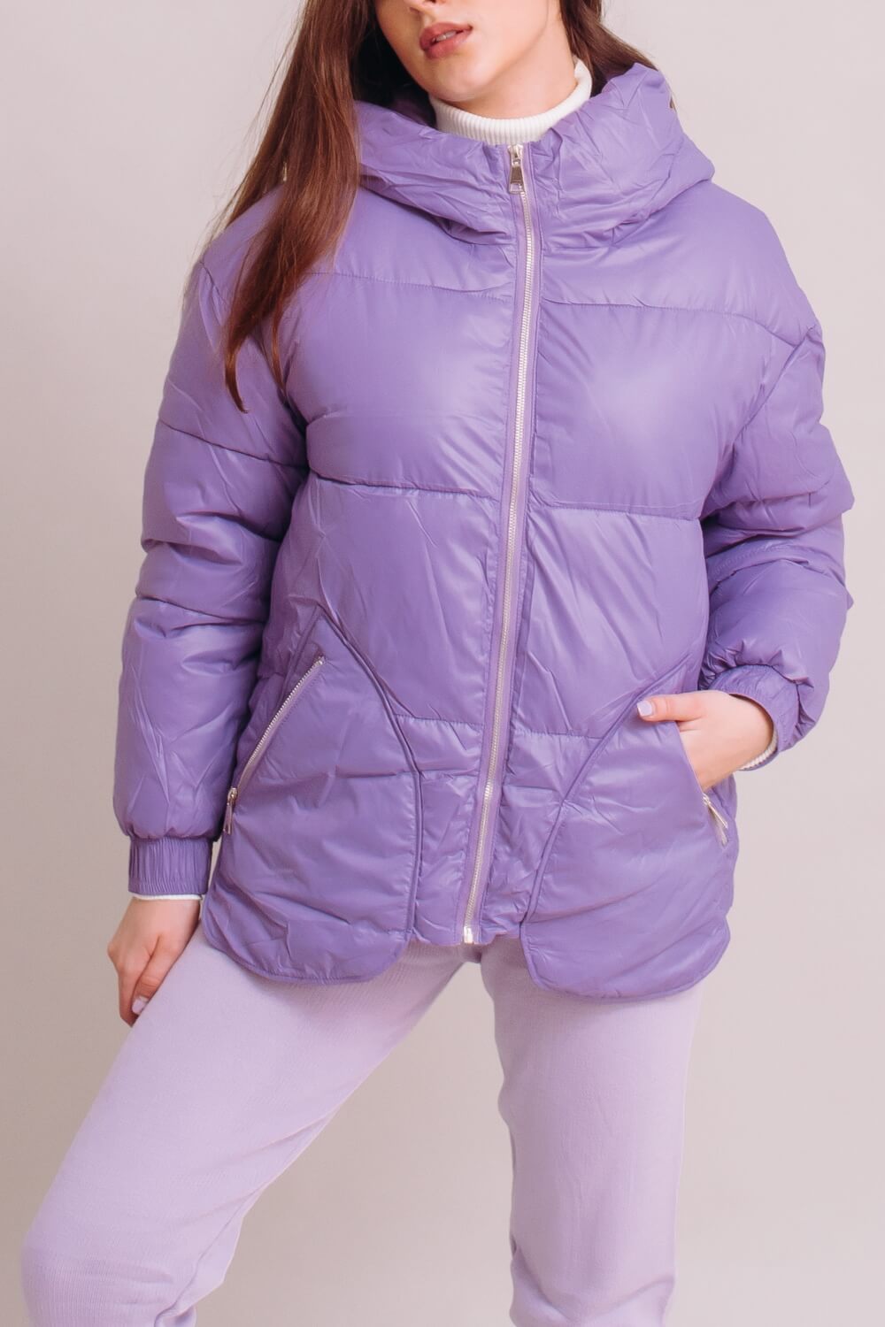

Куртка з подовженими кишенями Lady Yep Long0146 L фіолетова (03020101/L фіолетова)