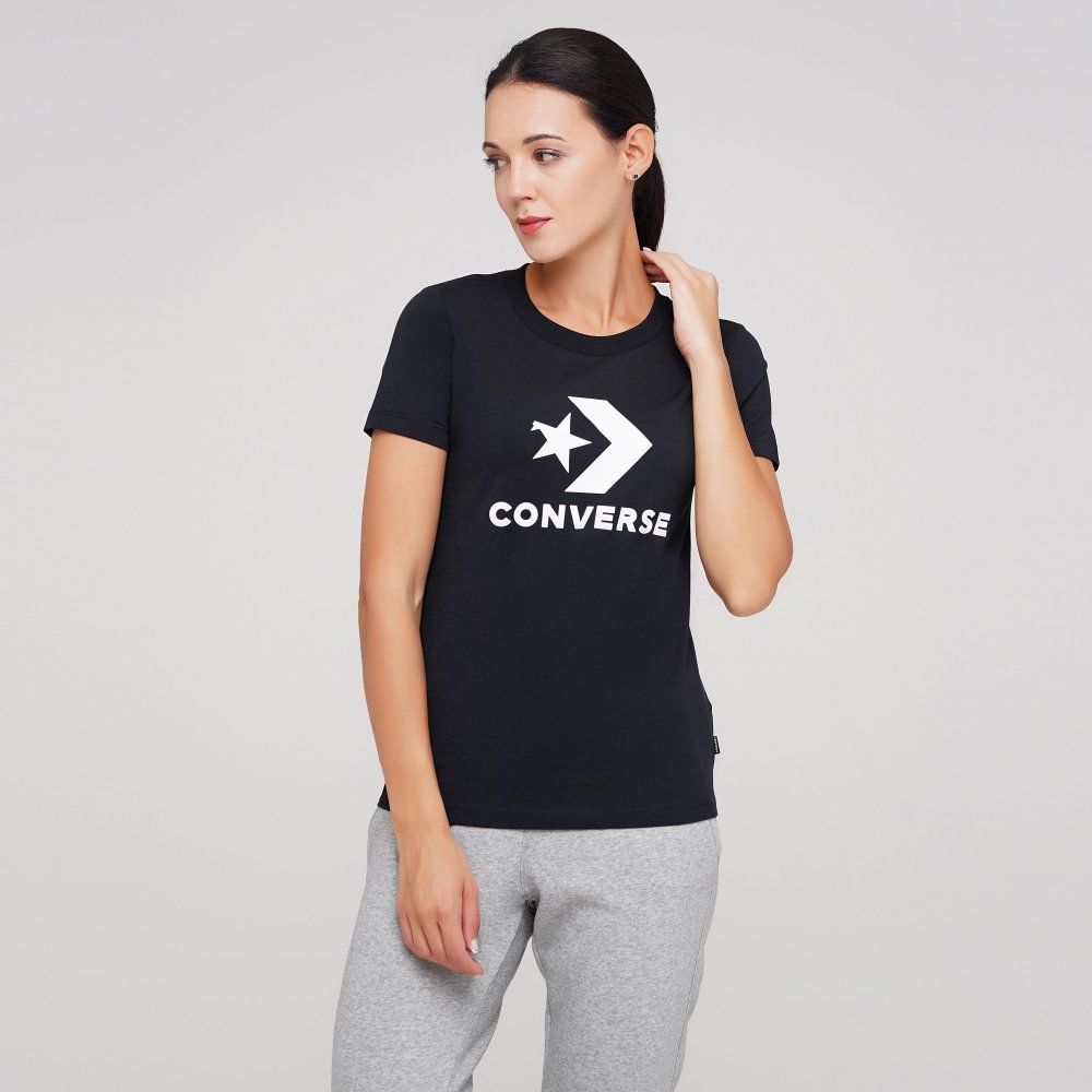 

Женская футболка Converse Star Chevron Tee Черный 44 (con10018569-001)
