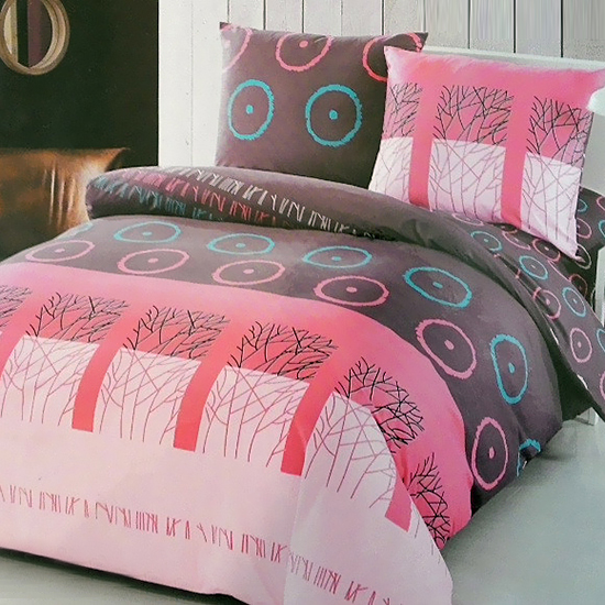 

Комплект постельного белья евро Elway 5017 Signs Pink