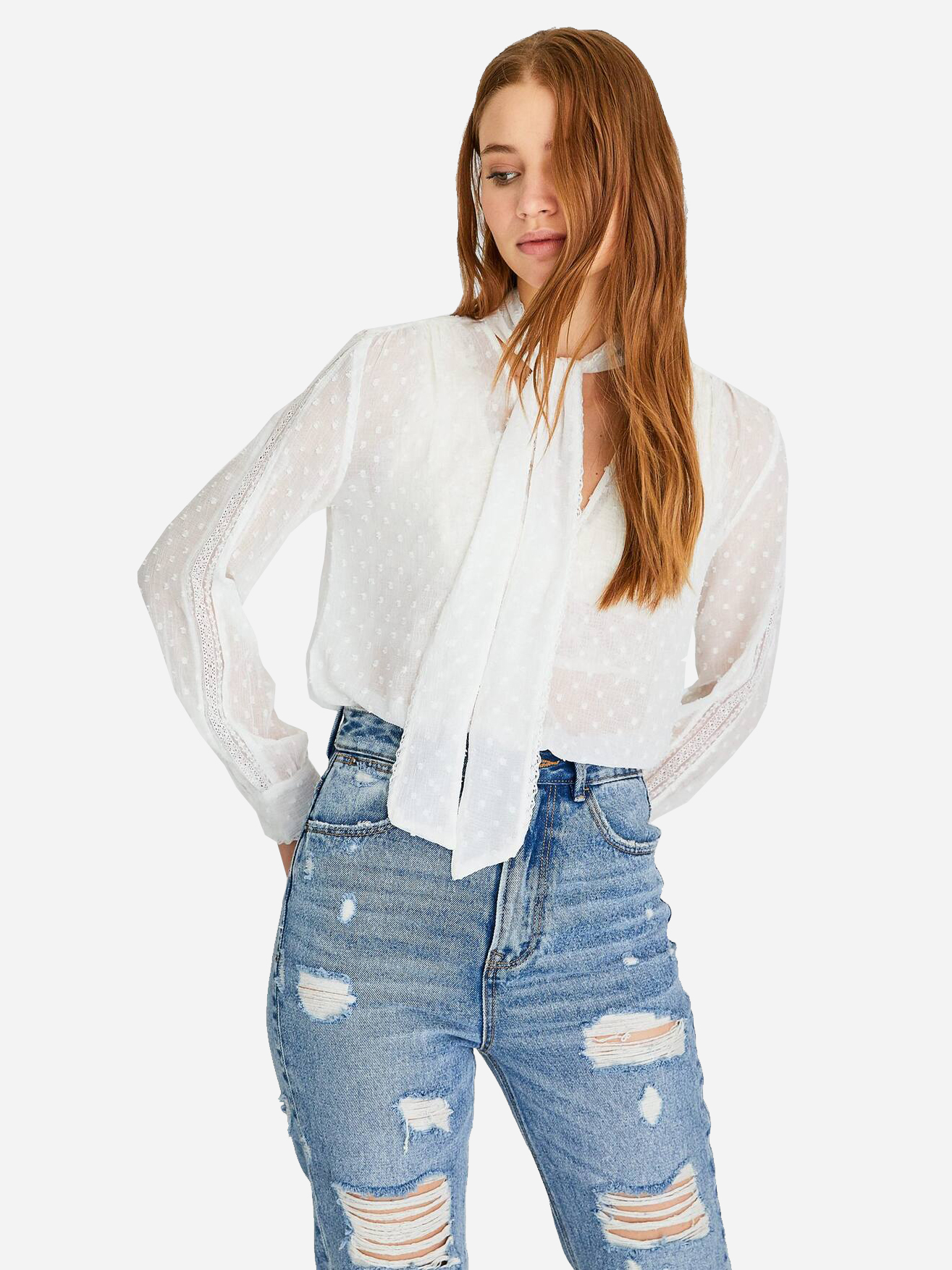 

Блузка Stradivarius 06053720004 M Белая