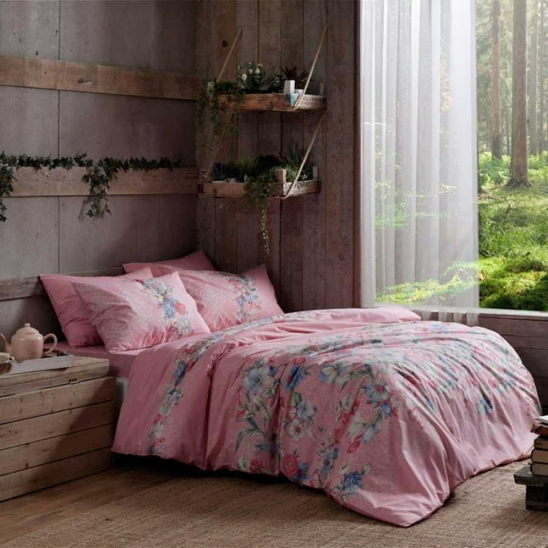 

Постельное белье Tac ранфорс - Fleur pembe v02 розовый kingsize
