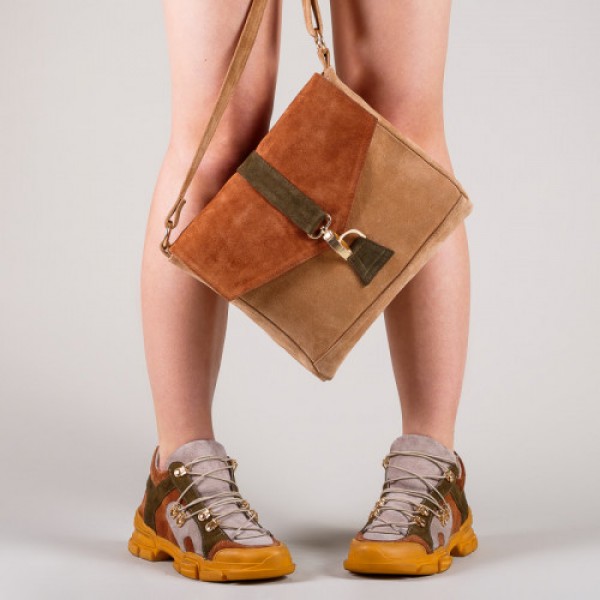

Женская замшевая сумочка LL №901504 brown