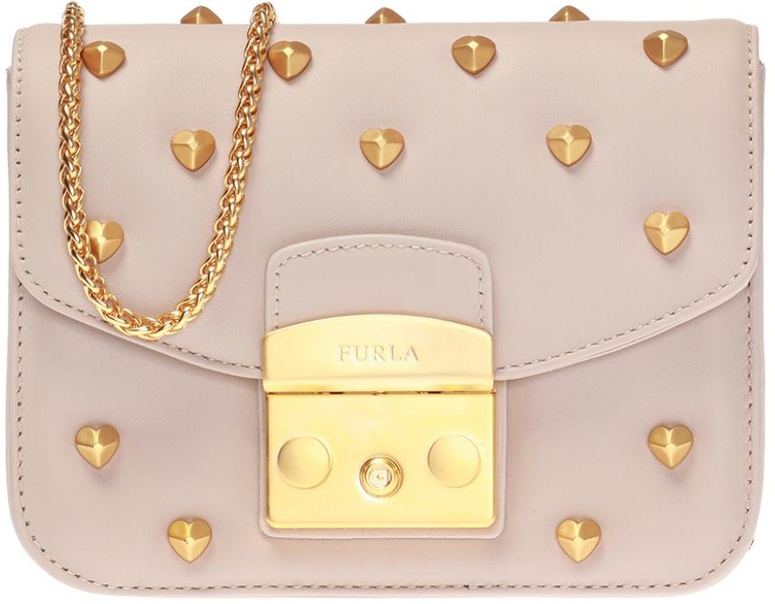 

Женская сумка кожаная Furla Metropolis Amoris Mini C/Body 1000639 Бежево-розовая