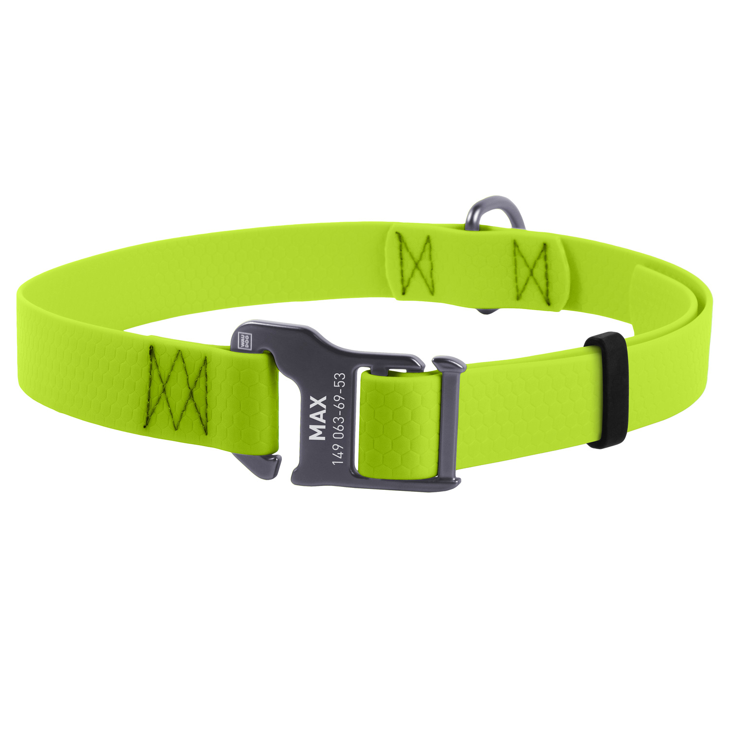 

Ошейник WAUDOG WATERPROOF из водоотталкивающего материала COLLARTEX, пряжка из высокопрочного алюминиевого сплава с площадкой для гравировки, салатовый 25-50 см 20 мм (27255)