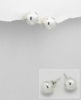 

Сережки из серебра Шарик, 11/2-688-40/666