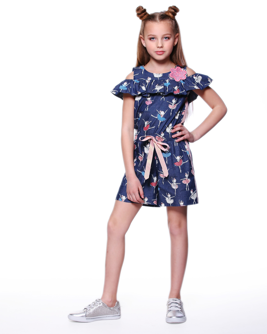 

Комбинезон для девочек Lukas Kids "Балеринки" 140 синий(9113)