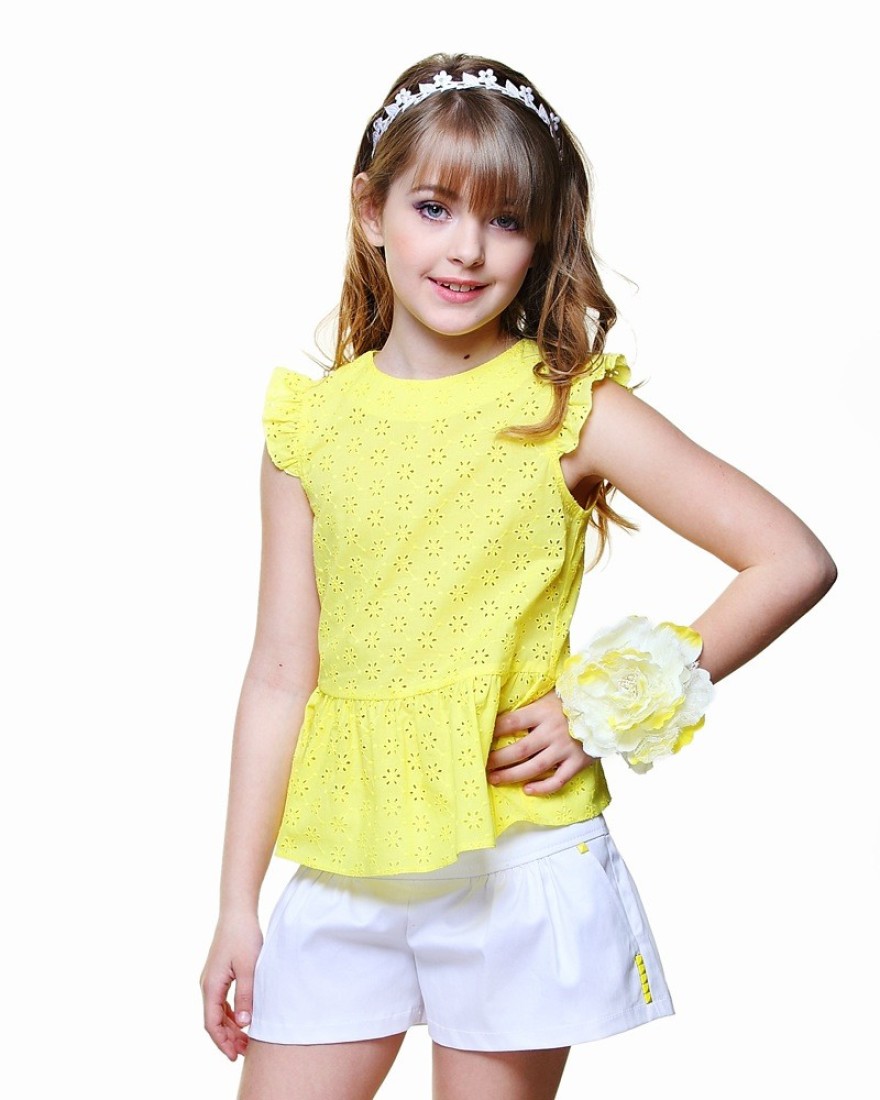 

Топ для девочек Lukas Kids шитье хлопок 128 лимонний(4109)