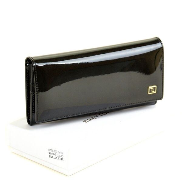 

Женский кожаный черный кошелек Gold Bretton W0807 black