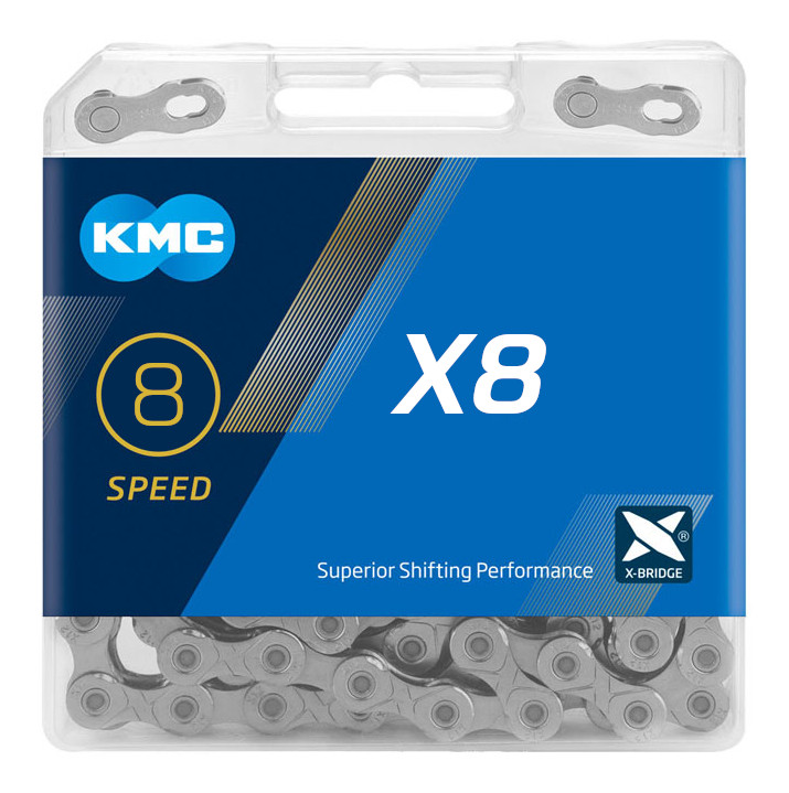 

Цепь велосипедная KMC X8 Silver 8 ск.