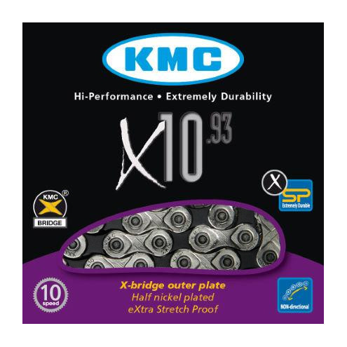 

Цепь велосипедная KMC X10.93 Silver-Black 10 ск.