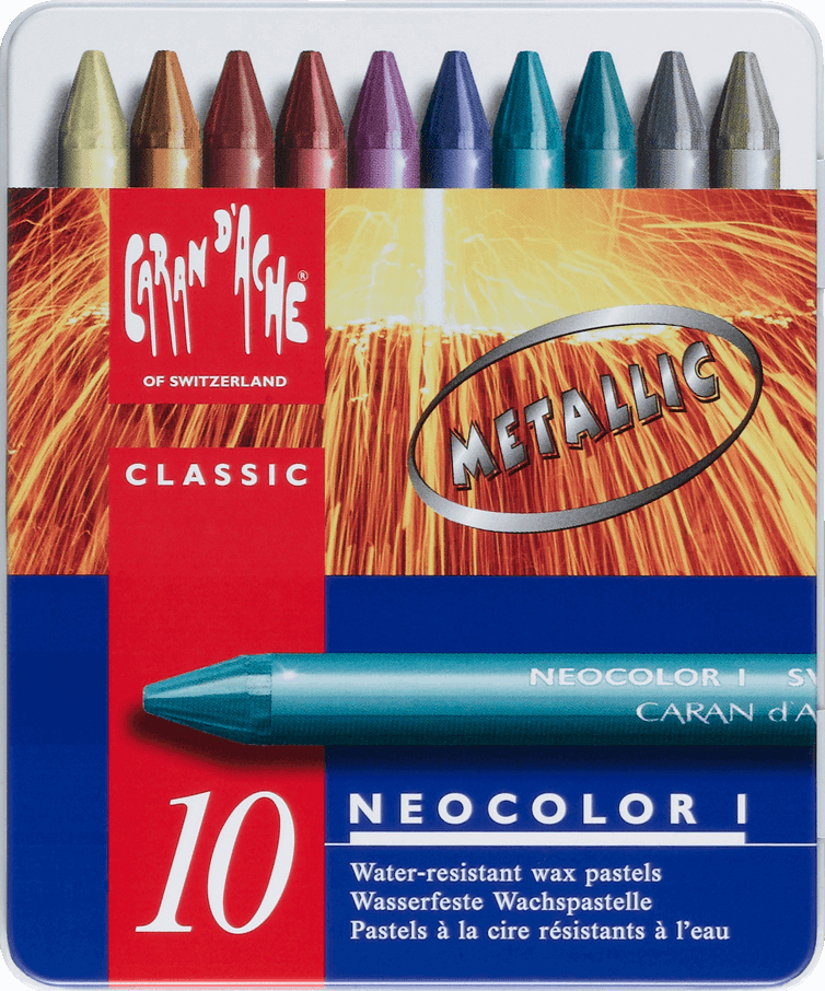 

Пастель восковая Water-resistant Caran d'Ache Neocolor I металлический бокс 10 цветов Metallic (7610186239120)