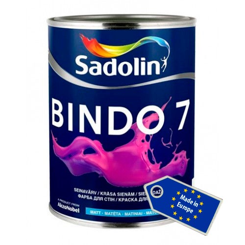 

Матовая моющаяся краска для стен и потолка Sadolin Bindo 7 Полупрозрачный 10 л