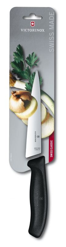 

Кухонный нож Victorinox SwissClassic Carving 15см с чёрной ручкой (блистер) (68003.15B)