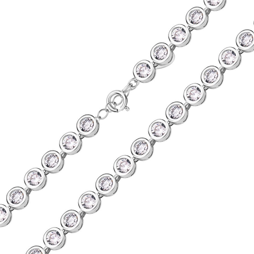 

Серебряный браслет с фианитами 000134611 17.5 размера