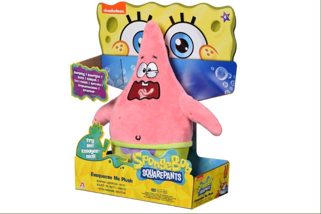 

Популярная мягкая игрушка со звуком SpongeBob Exsqueeze Me Plush Patrick Burp 24см (EU690903)