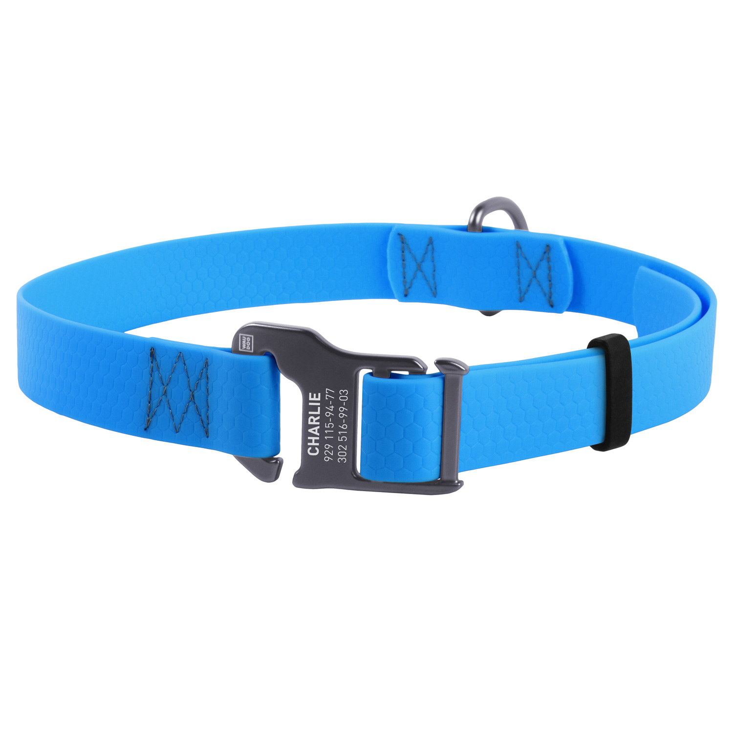 

Ошейник WAUDOG WATERPROOF из водоотталкивающего материала COLLARTEX, пряжка из высокопрочного алюминиевого сплава с площадкой для гравировки, голубой 25-50 см 20 мм (27252)