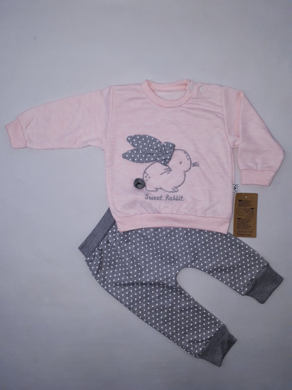 

Костюм (свитшот+штаны) Buse'li Baby 0306 86см(р) розовый с серым