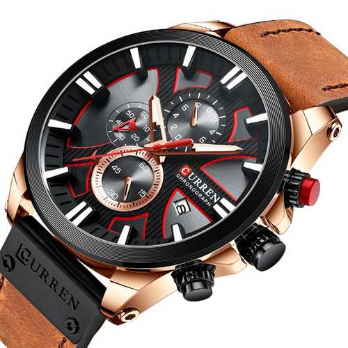 

Мужские наручные часы (8346 Brown-Cuprum-Black) Curren 49 мм Коричневый 000125171