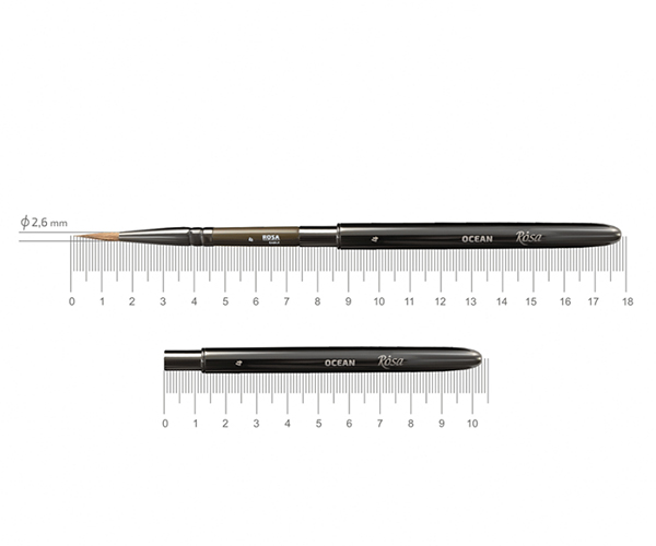 

Кисть соболь круглая Rosa Travel Brush Ocean 168 № 4 короткая ручка (19716804)