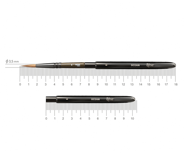

Кисть соболь круглая Rosa Travel Brush Ocean 168 № 6 короткая ручка (19716806)