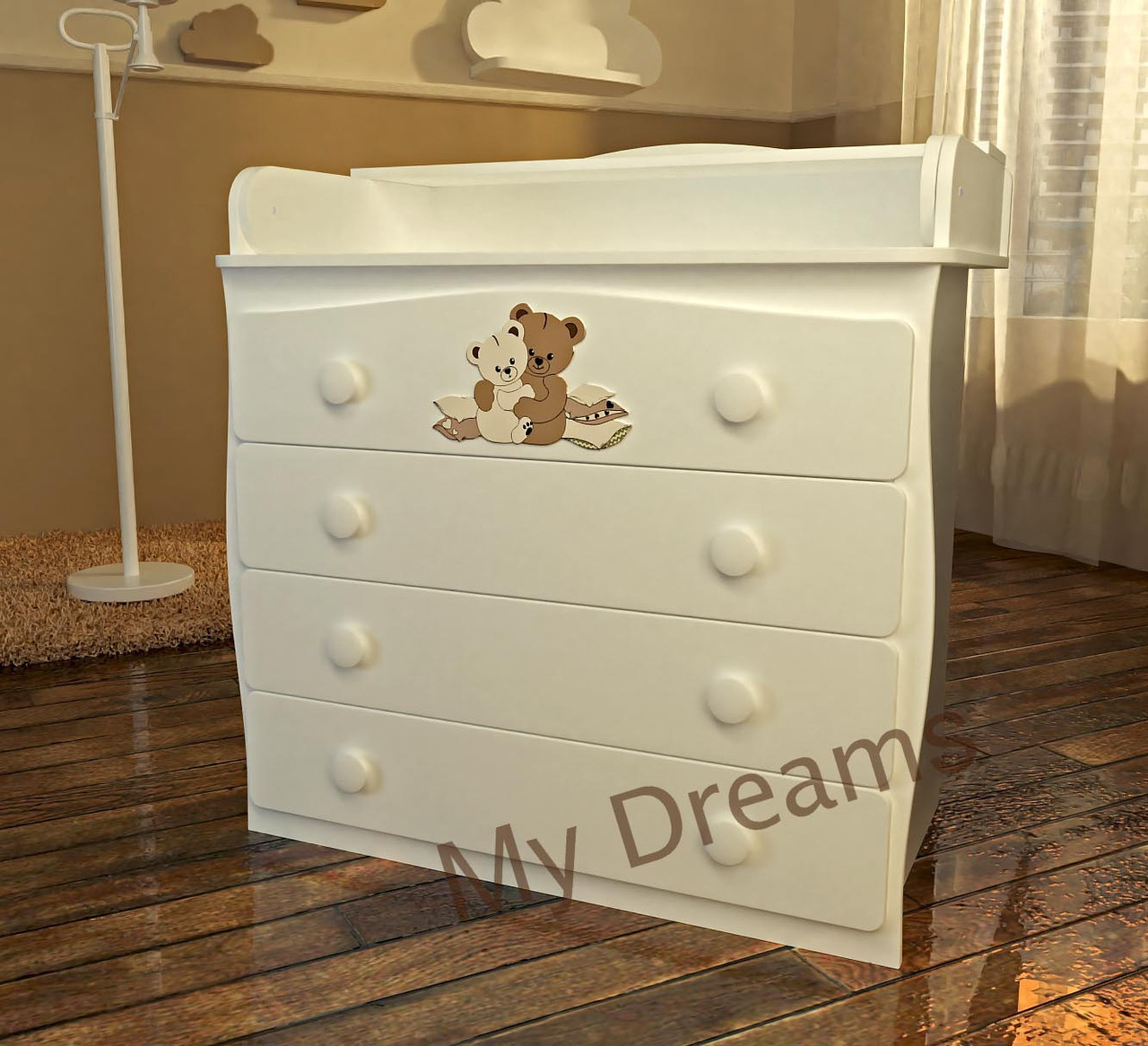 

Комод пеленатор Baby Dream My Mammy белый с мишками
