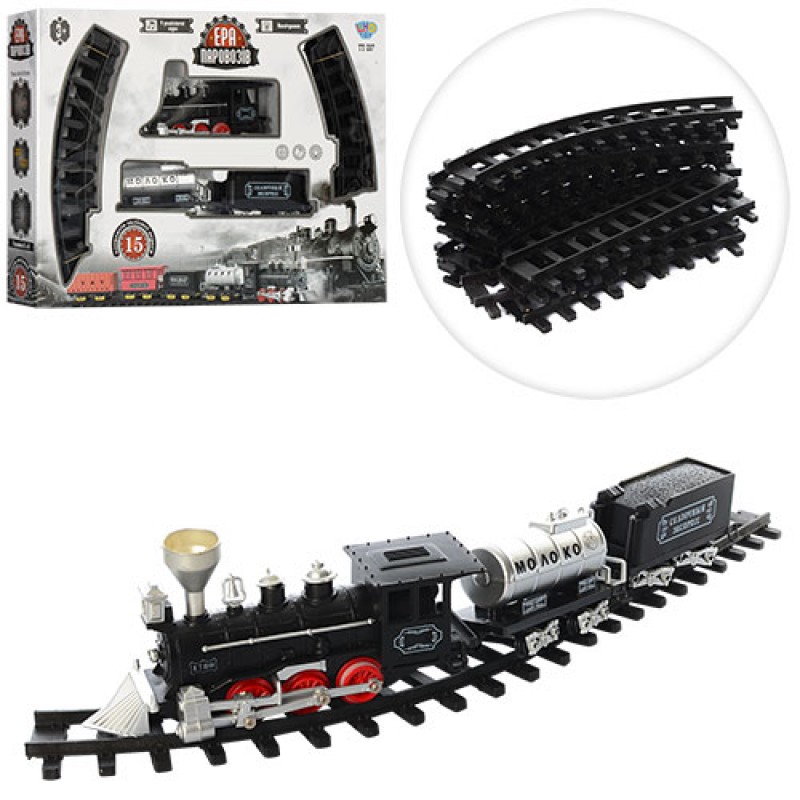 

Железная дорога Limo toy 138-87 см,локомотив-свет,звук, вагон 2 шт,15 деталей, на батарейке (YY-097)