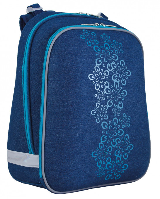 

Рюкзак каркасный YES Blue Weave H-12 школьный синий