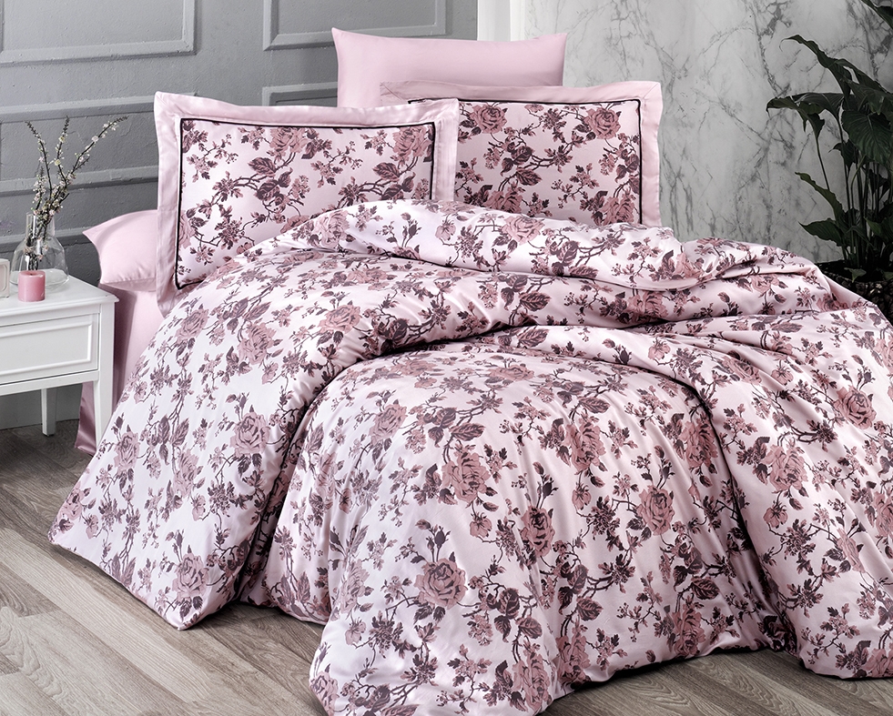 

Комплект постельного белья First Choice Deluxe Сатин 200х220 "AGORA PUDRA"