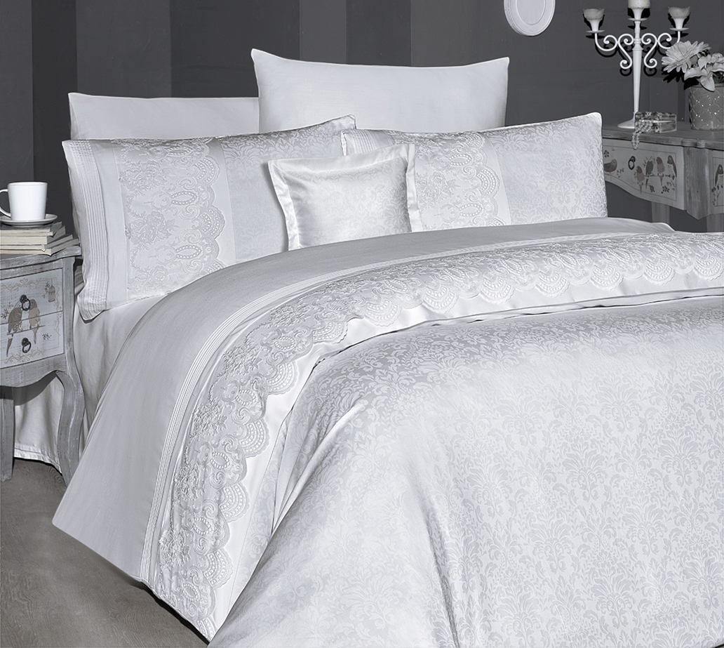 

Комплект постельного белья First Choice VIP Moon Light Сатин 200х220 "HILLARY BEYAZ"