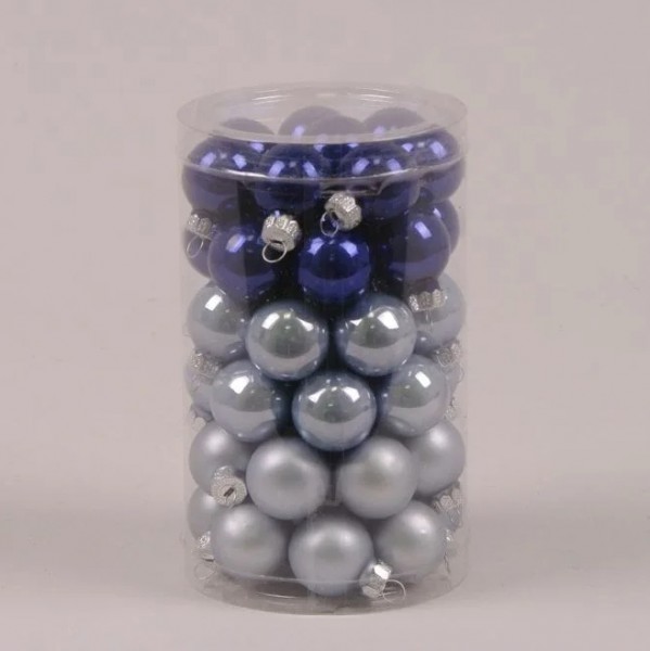

Шарики стеклянные Flora 2,5 см. голубые-синие (48 шт.) 44316 (BAM03095)