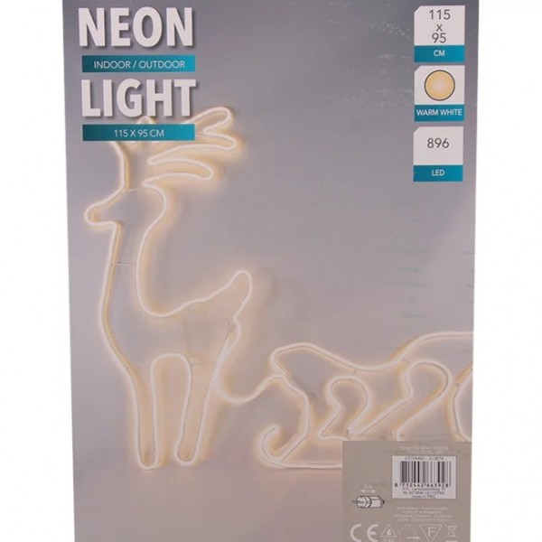 

Олень с санками неоновый LED 115 х 95 см 45066 (BAM02899)