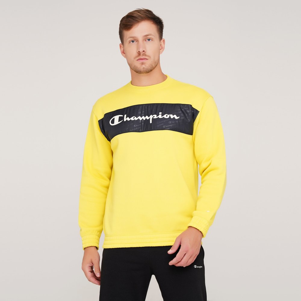 

Мужской свитшот Champion Crewneck Sweatshirt Желтый 42 (cha214776-GNN/NBK)