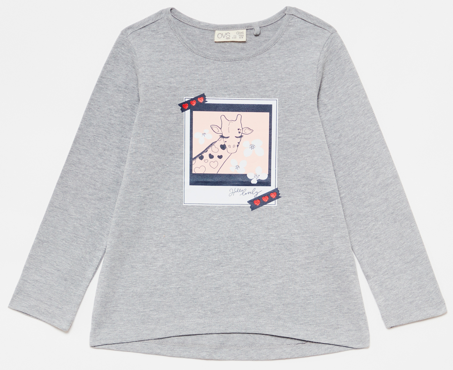 

Футболка с длинными рукавами OVS 959761-172 140 см Grey