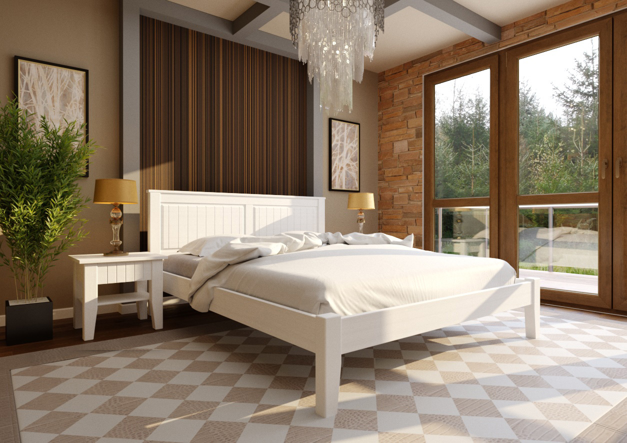 

Кровать Глория низкое изножье ЧДК (180 * 200) Белый эмаль