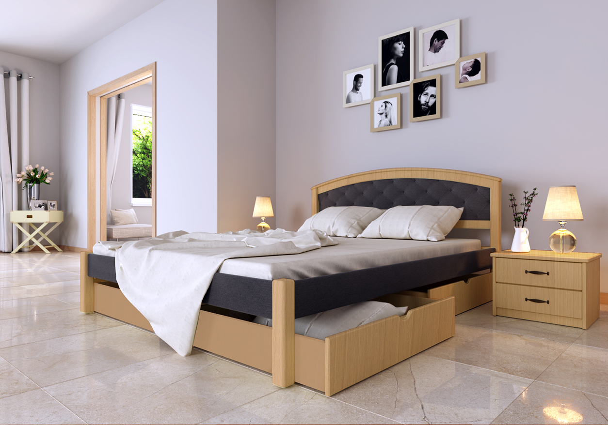 

Кровать Британия Комби ЧДК (140 * 200) Ольха