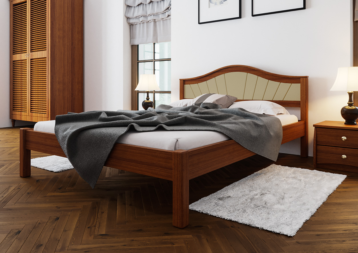 

Кровать ИТАЛИЯ Мягкое изголовье ЧДК (160 * 200) Орех
