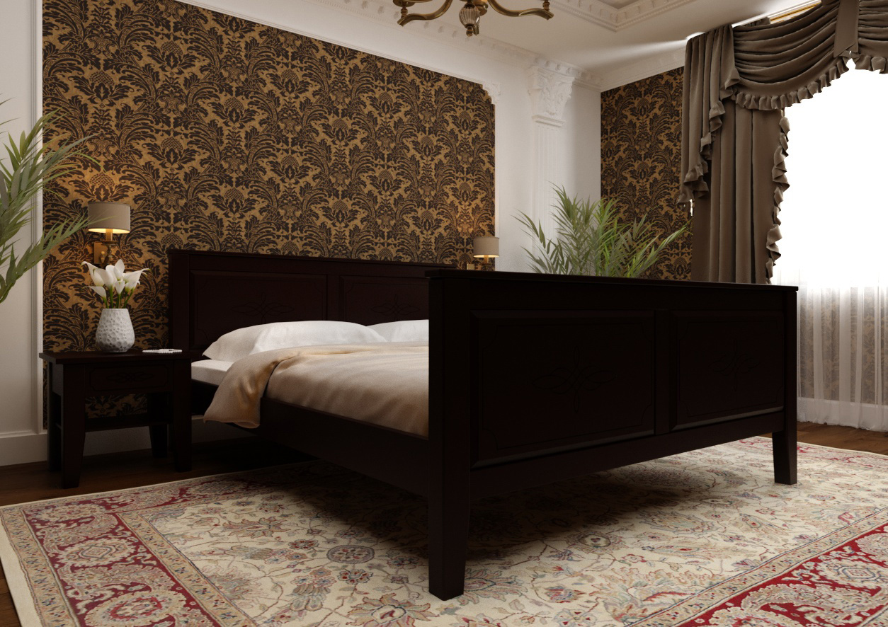 

Кровать Майя высокое изножье ЧДК (160 * 200) Шоколад эмаль