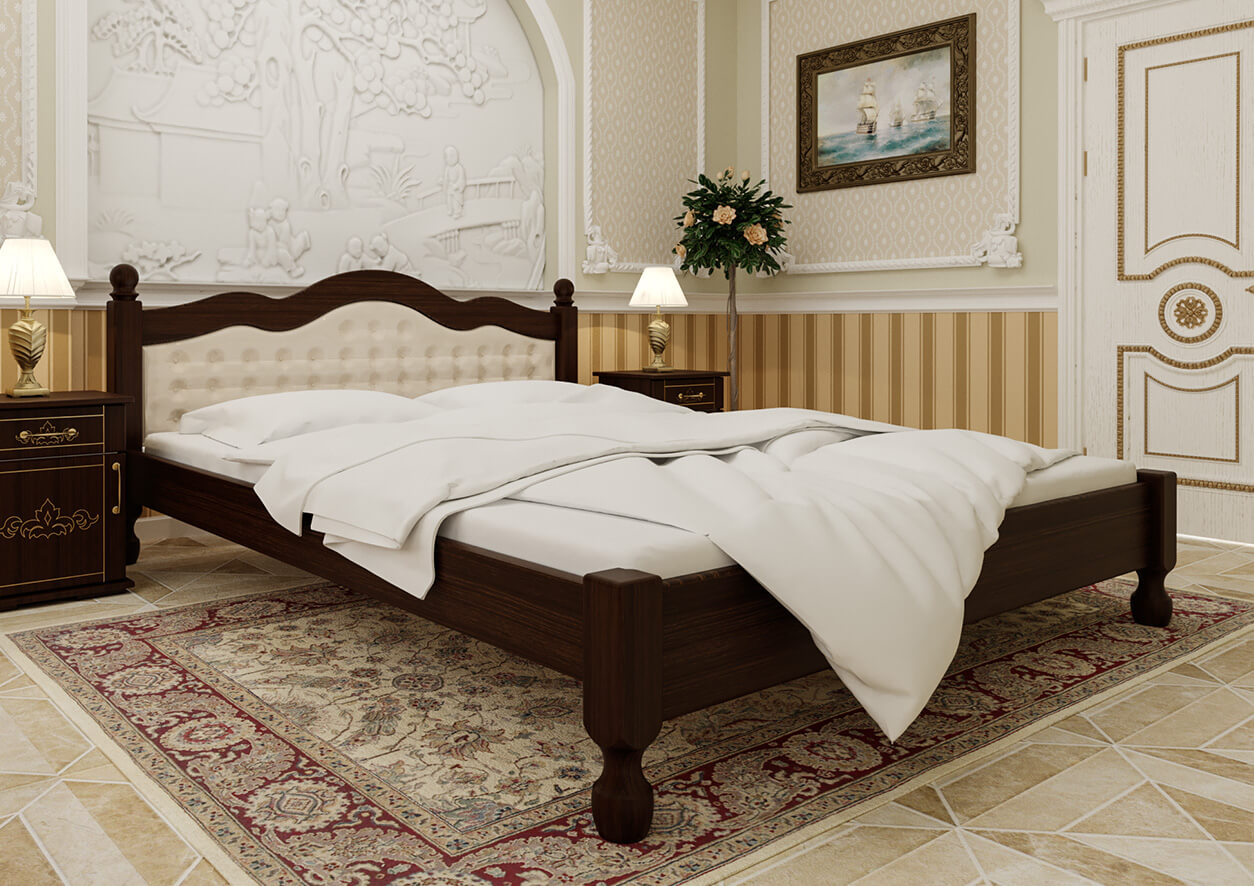 

Кровать Магнолия» мягкое изголовье ЧДК (120 * 200) Темный орех