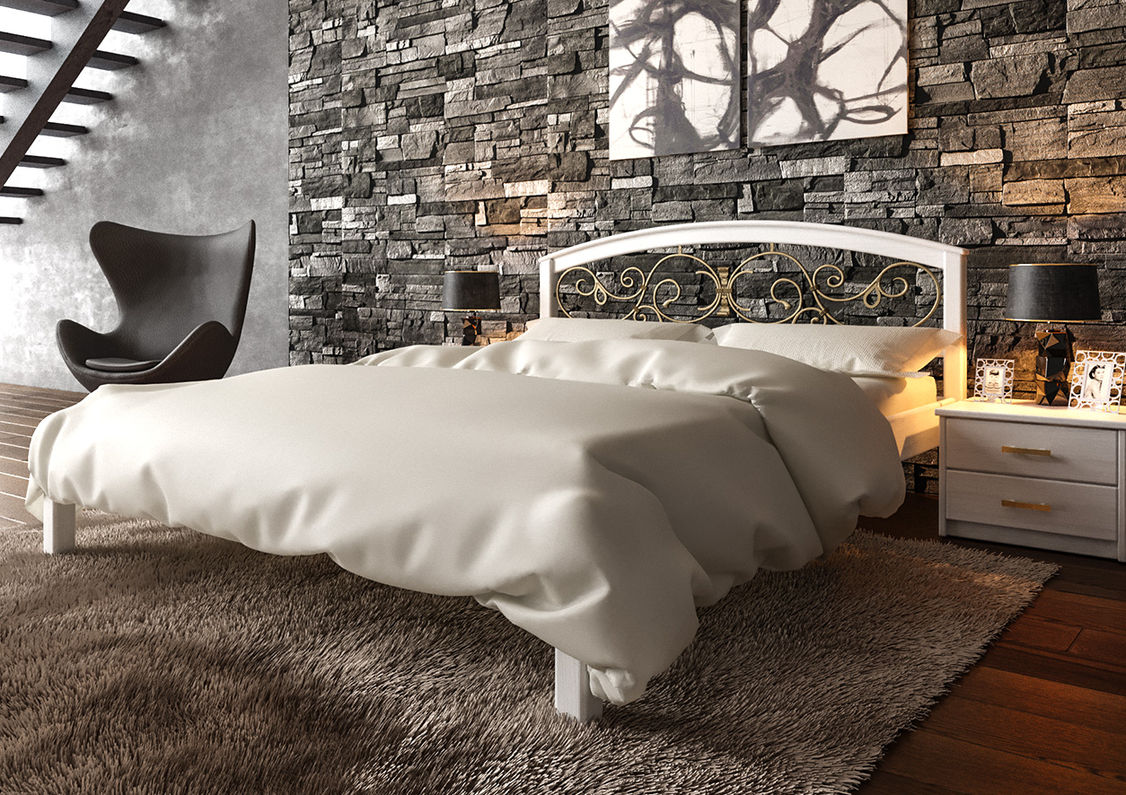 

Кровать БРИТАНИЯ Ковка ЧДК (180 * 200) Белый