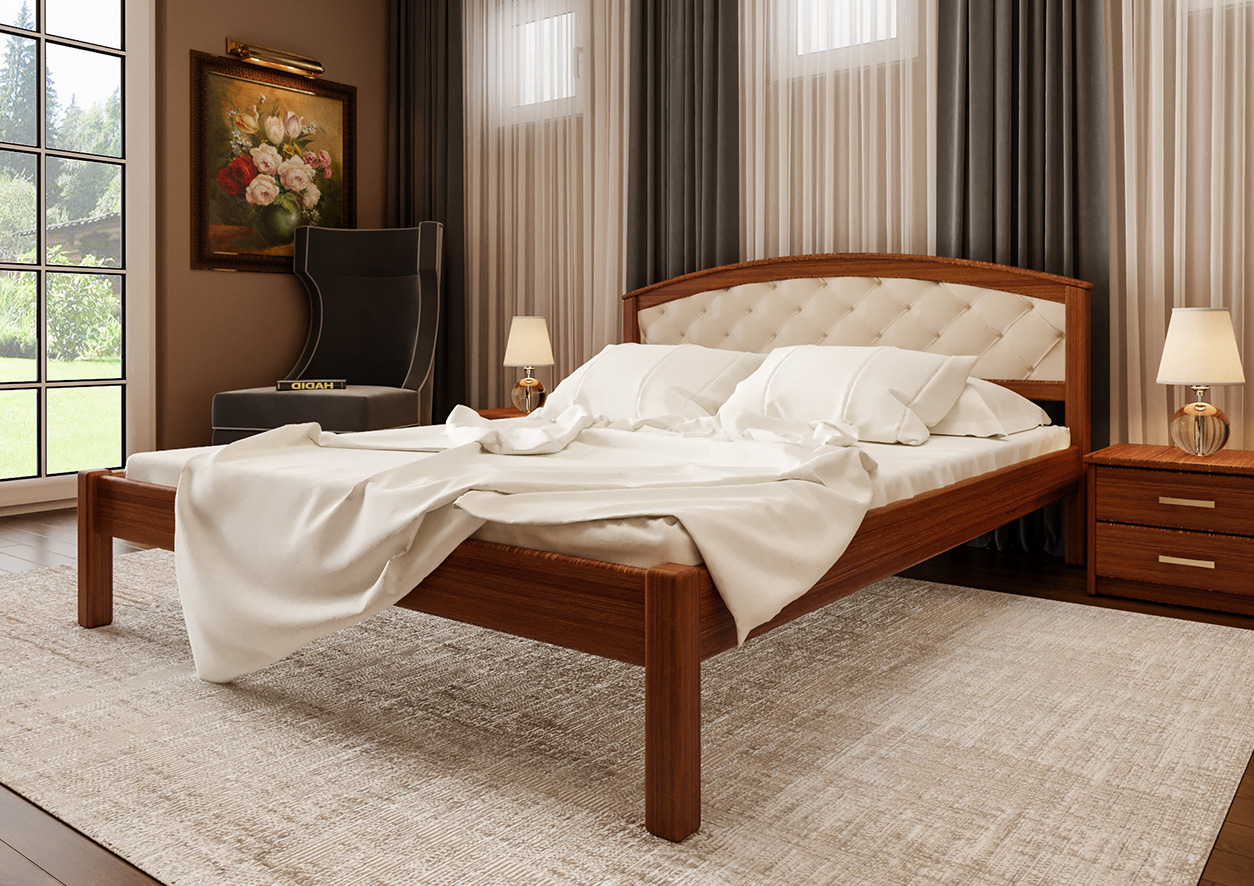 

Кровать БРИТАНИЯ Мягкое изголовье ЧДК (160 * 200) Орех