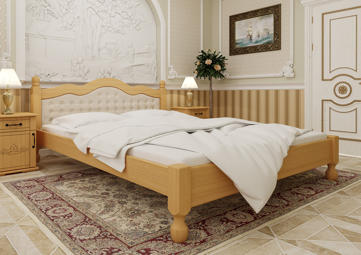 

Кровать Магнолия» мягкое изголовье ЧДК (160 * 200) Ольха